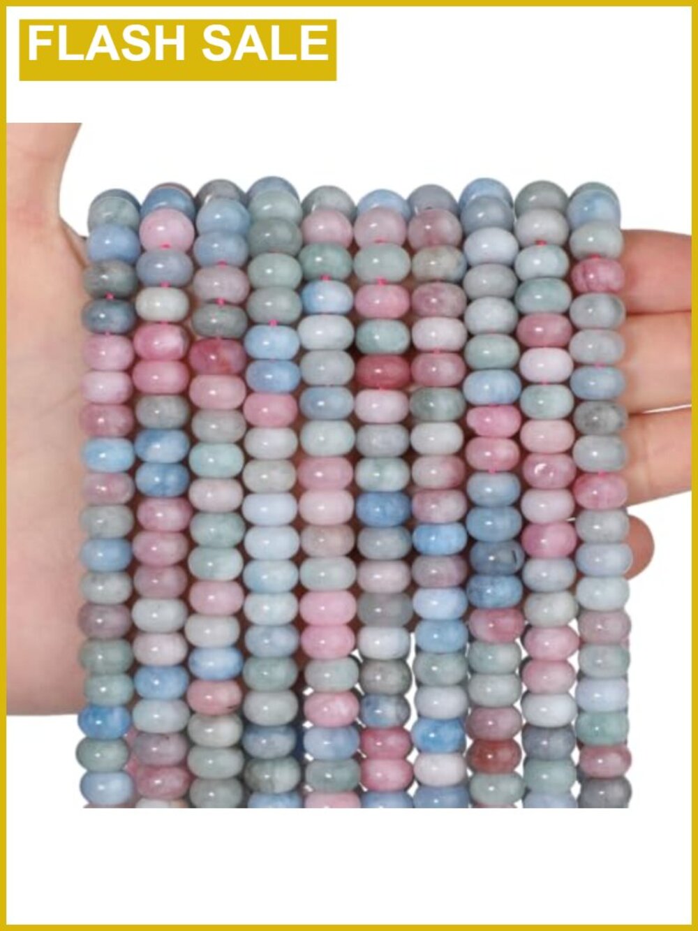 5x8mm Natural A+ Morganite Rondelle Beads 73 PCS Loose Abacus Spacer Beads for